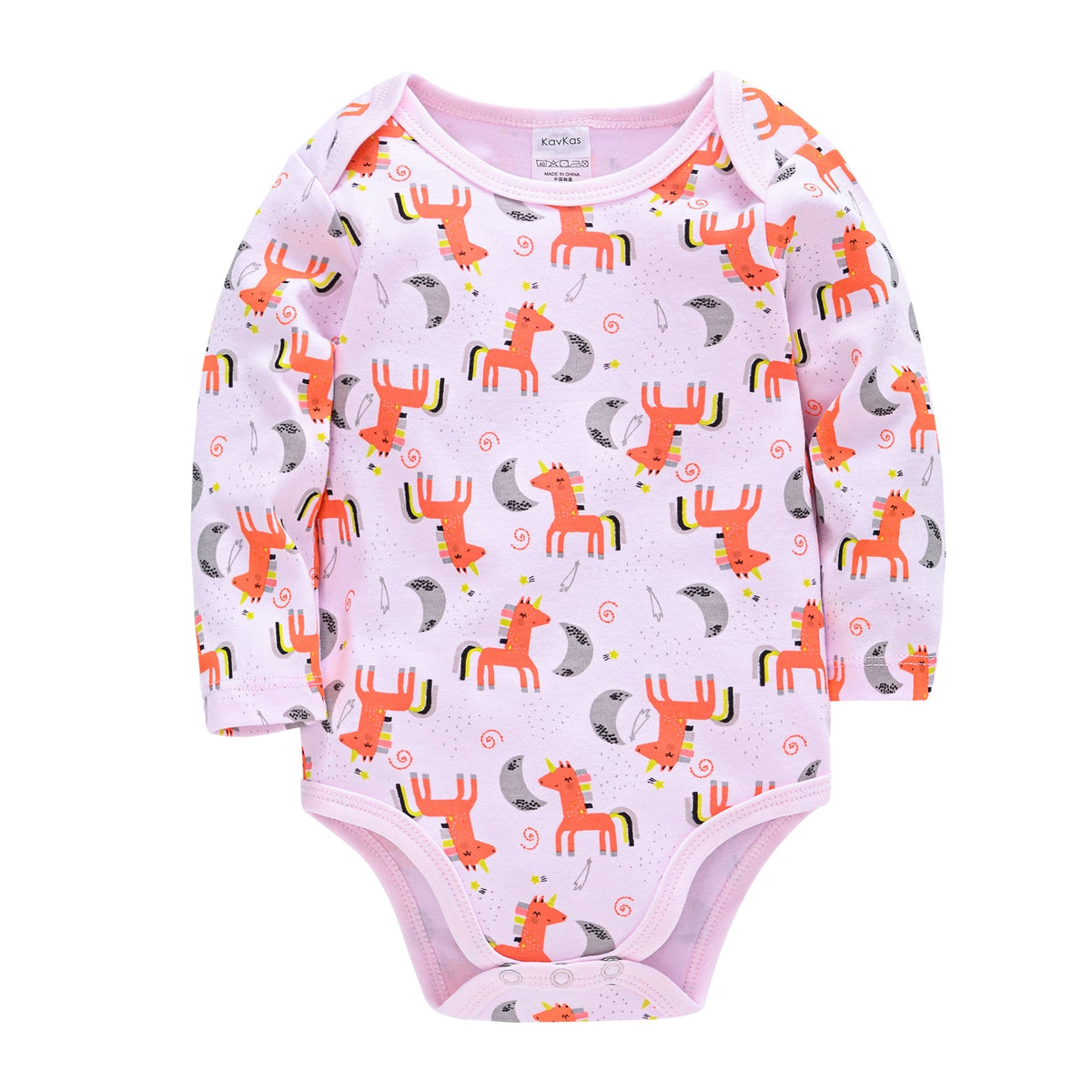 Long-Sleeve Printed Baby Bodysuits