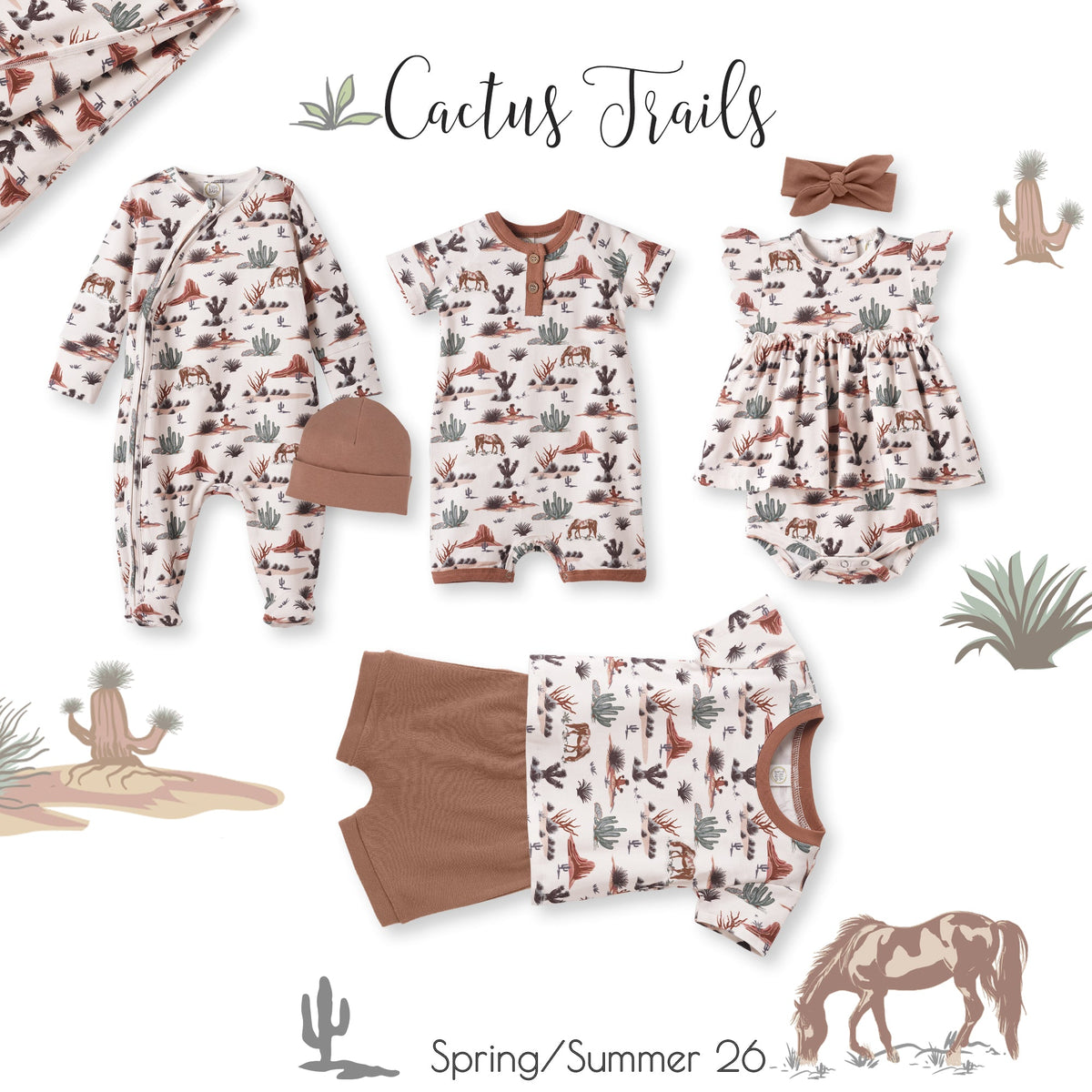 Cactus Trails Bamboo Tee & Shorts Set