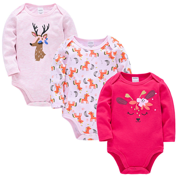 Long-Sleeve Printed Baby Bodysuits