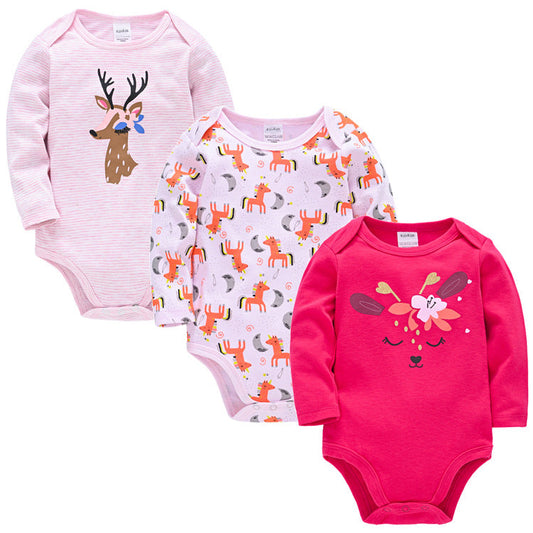 Long-Sleeve Printed Baby Bodysuits