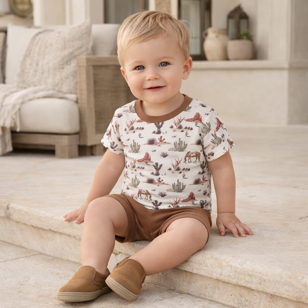 Cactus Trails Bamboo Tee & Shorts Set