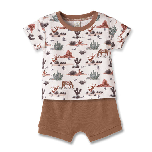 Cactus Trails Bamboo Tee & Shorts Set